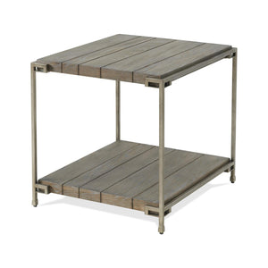 Corbeta Metal Frame Wood Living Room End Table with Shelf