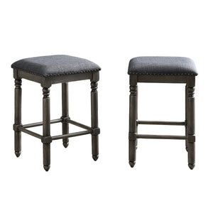 Arnhem Wood Upholstered Swivel Counter Height Stool, Set of 2