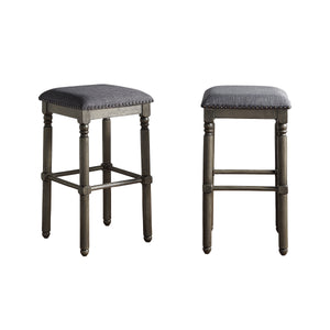 Arnhem Wood Upholstered Bar Stools, Set of 2
