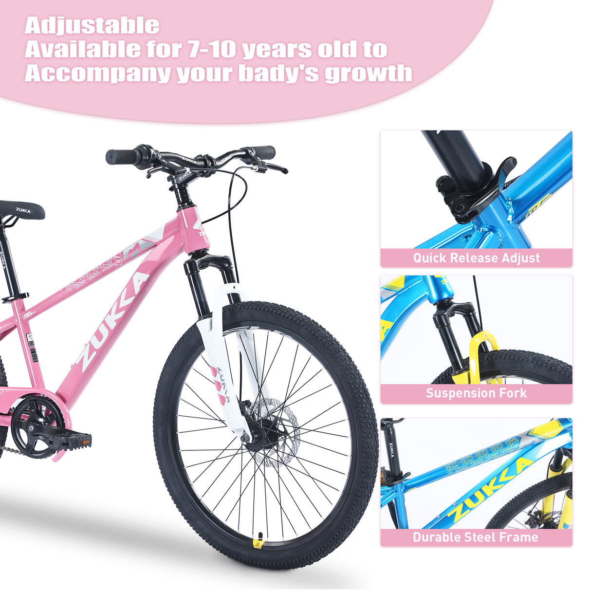 ZUKKA 20 Inch Mountain Bike for Ages 7-10