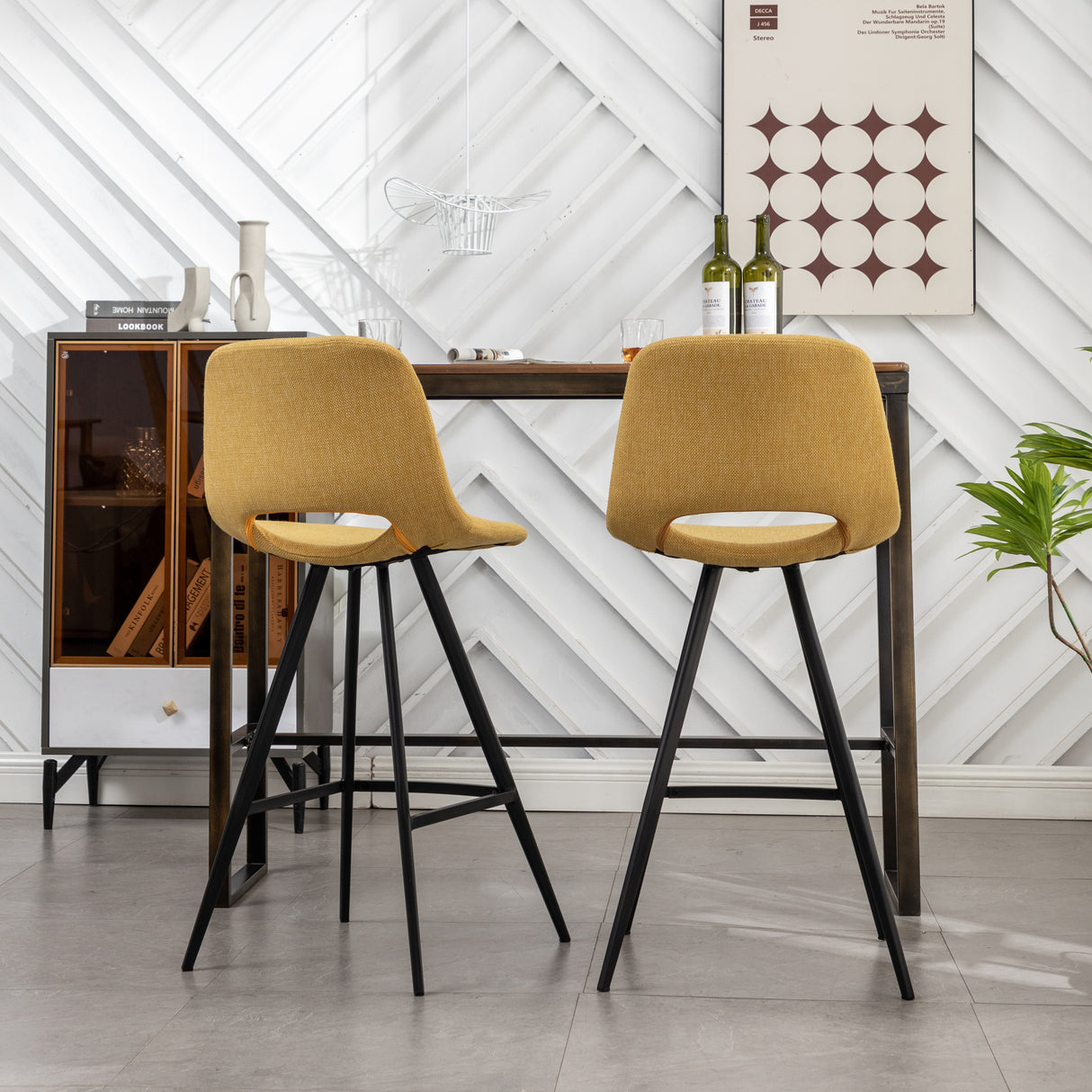 Porth Fabric Kitchen Counter Height Stools, Set of 2