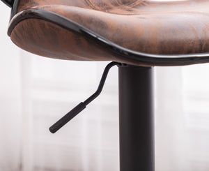 Masaccio Weathered Upholstery Airlift Adjustable Swivel Barstool