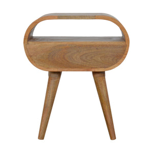 Circular Open Slot Nightstand, 1-Drawer, 1 Open Slot, Nordic Legs