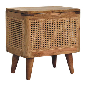 Soli Wood Larissa Lid-up Storage Stool, Oak-ish