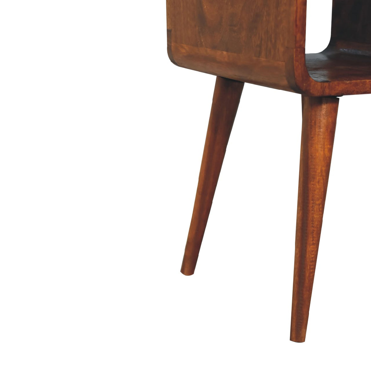 Solid Wood Mini Chestnut Curve Lower Bedside Nightstand
