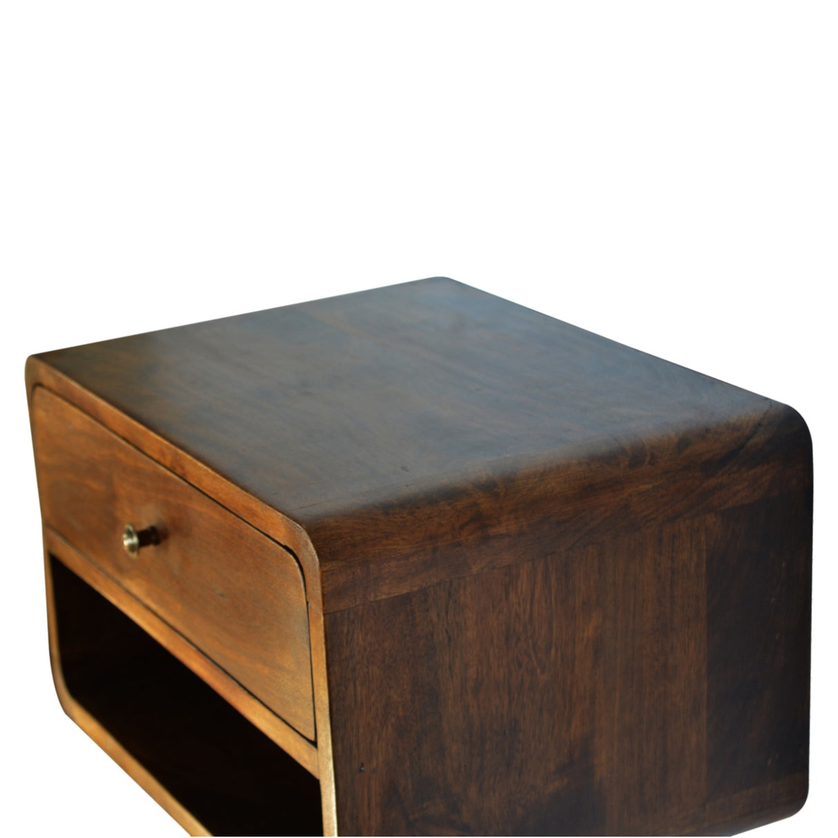 Solid Wood Curve Floating Nightstand
