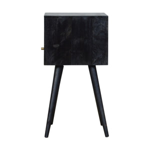Solid Wood, Mini Nightstand, 1-Drawer, 1 Open-Slot, Ash