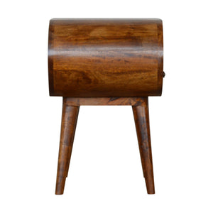 Chestnut Circular Open Bedside, 1-Drawer