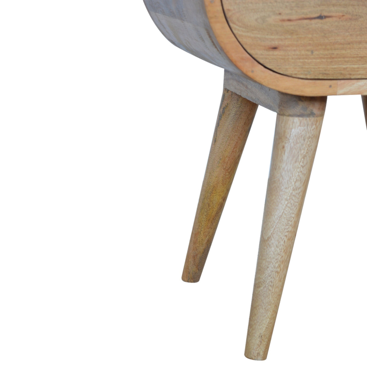 Circular Open Slot Nightstand, 1-Drawer, 1 Open Slot, Nordic Legs