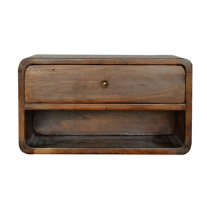 Solid Wood Curve Floating Nightstand