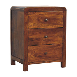 Naya Nightstand, 3-Drawers, Chestnut