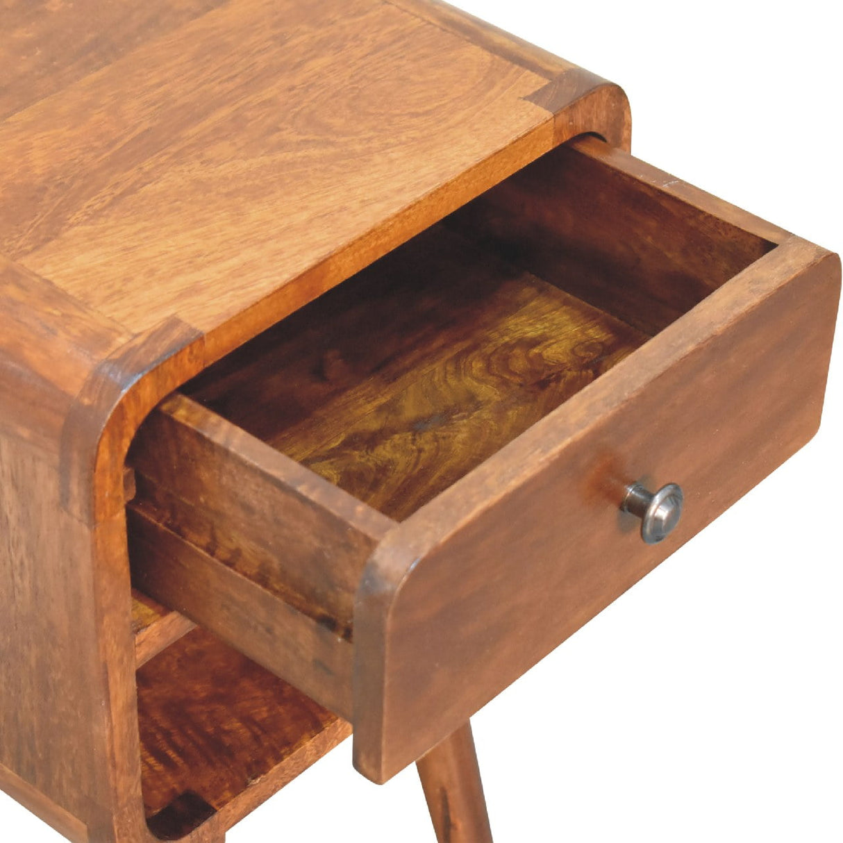 Solid Wood Mini Chestnut Curve Lower Bedside Nightstand