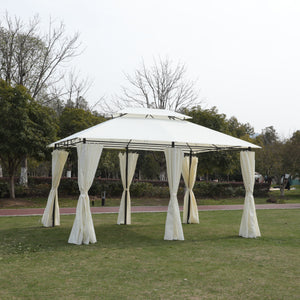 13x10 Outdoor Patio Gazebo Canopy Tent with Ventilated Double Roof