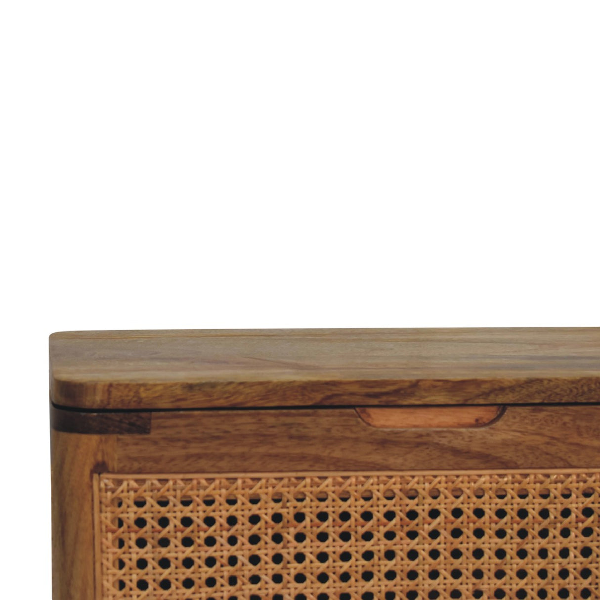 Soli Wood Larissa Lid-up Storage Stool, Oak-ish