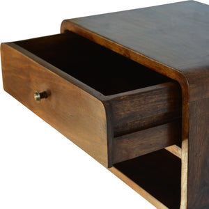 Solid Wood Curve Floating Nightstand