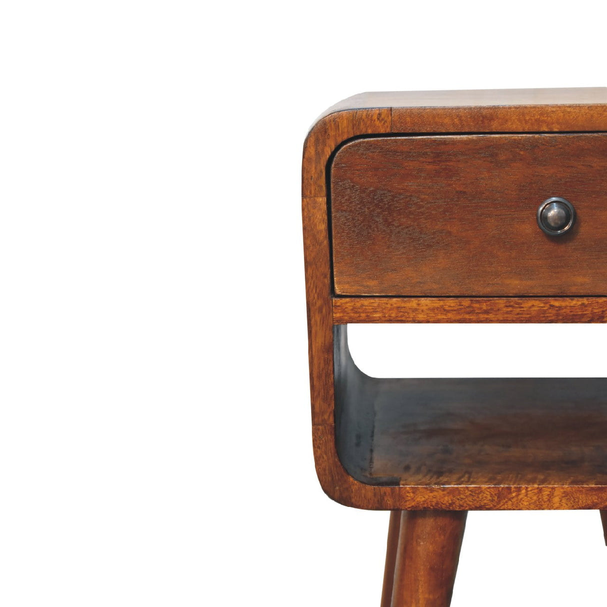 Solid Wood Mini Chestnut Curve Lower Bedside Nightstand
