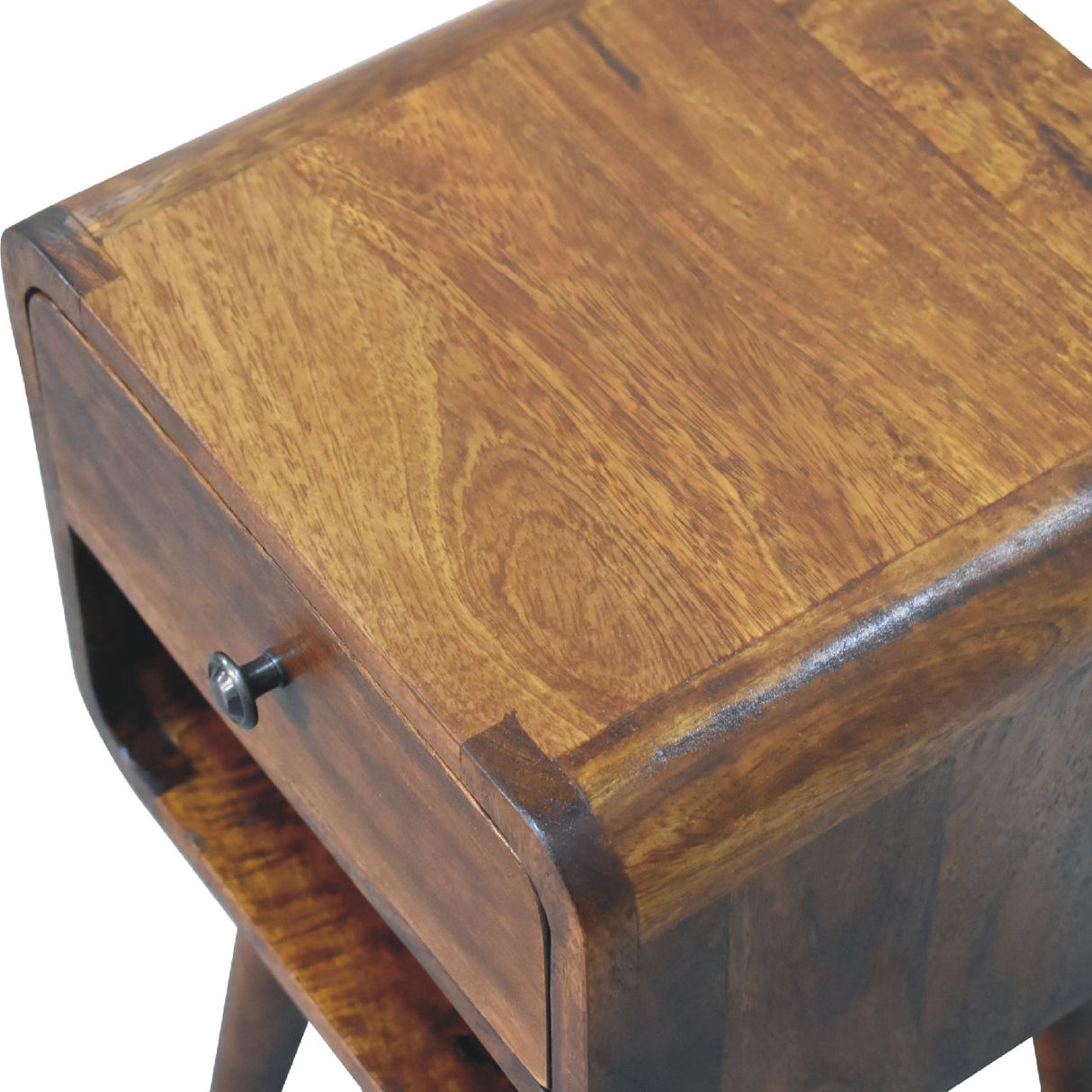 Solid Wood Mini Chestnut Curve Lower Bedside Nightstand