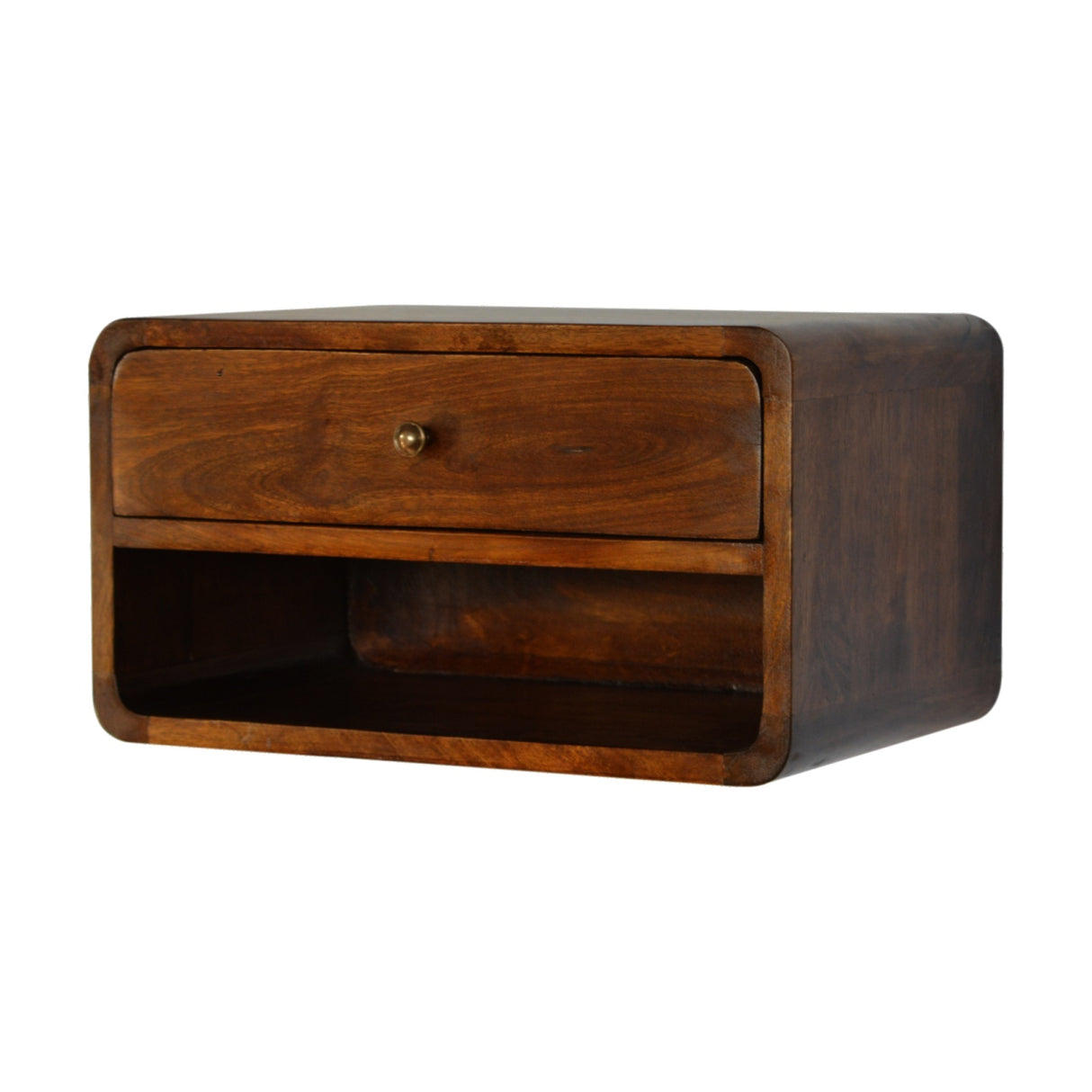 Solid Wood Curve Floating Nightstand