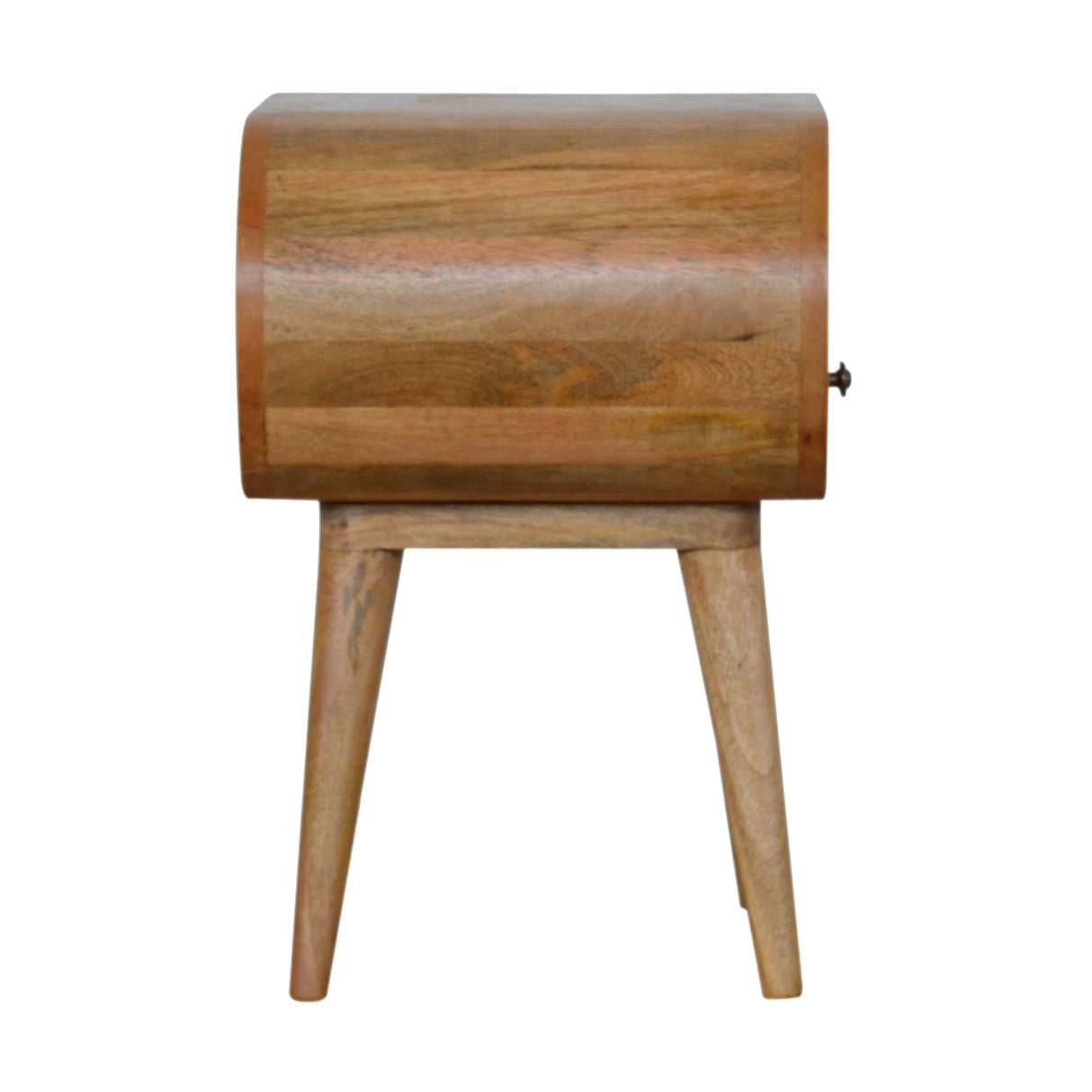 Circular Open Slot Nightstand, 1-Drawer, 1 Open Slot, Nordic Legs