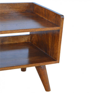 Solid Wood Nordic Storage Bench in Chestnut