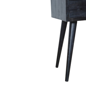 Solid Wood, Mini Nightstand, 1-Drawer, 1 Open-Slot, Ash
