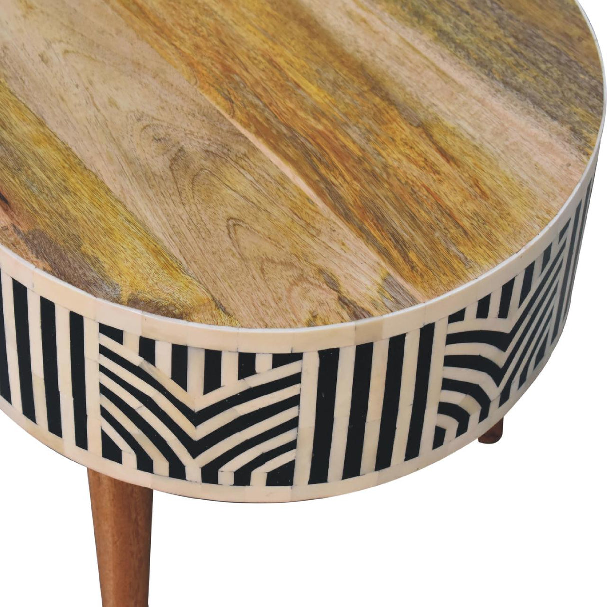 Edessa Bone Inlay Coffee Table, 2-Drawers, Nordic Legs