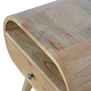 Circular Open Slot Nightstand, 1-Drawer, 1 Open Slot, Nordic Legs