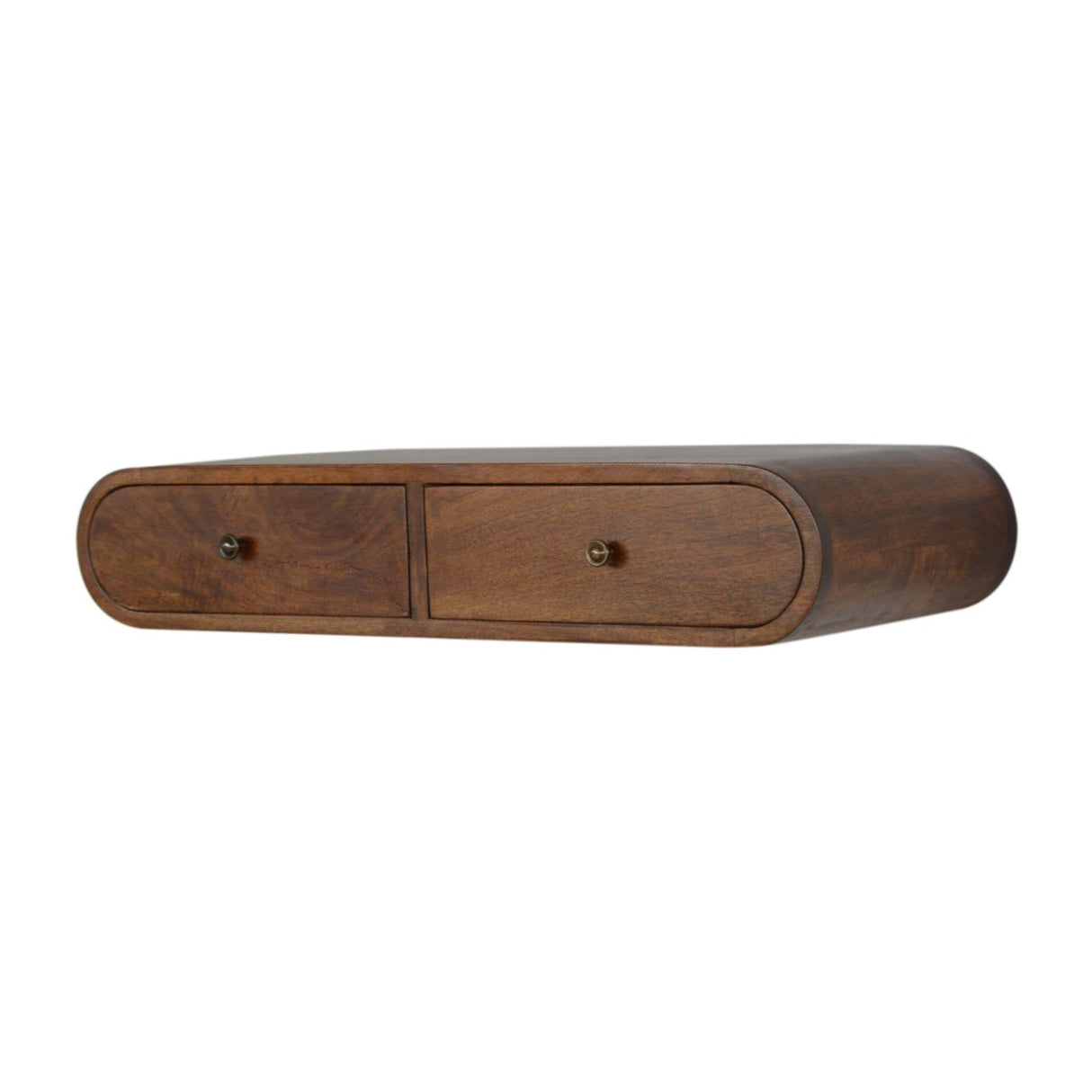 Solid Wood Floating London Console, 2-Drawers, Chestnut
