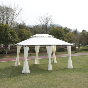 13x10 Outdoor Patio Gazebo Canopy Tent with Ventilated Double Roof