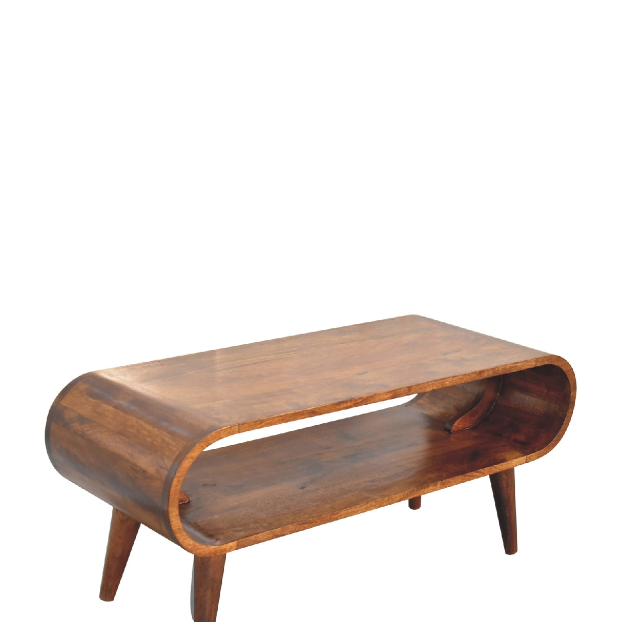 Solid Wood Amaya Nordic Style Coffee Table, Open Storage
