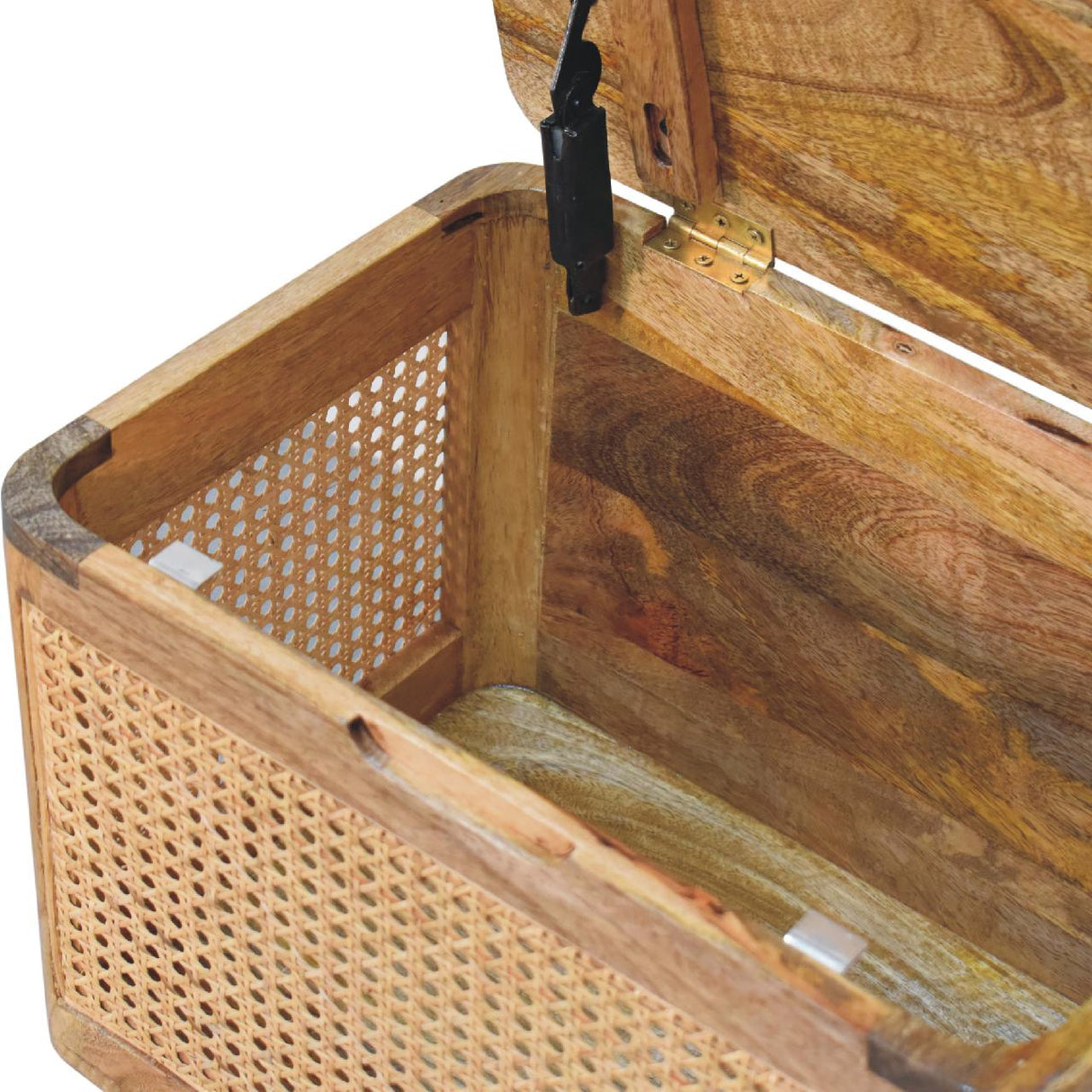Soli Wood Larissa Lid-up Storage Stool, Oak-ish