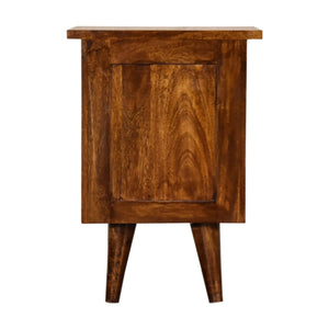 Solid Wood Bedside Table with 2 Drawers in Chestnut