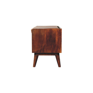 Solid Wood Chestnut Bench with Leather Seat Pad