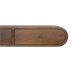 Solid Wood Floating London Console, 2-Drawers, Chestnut