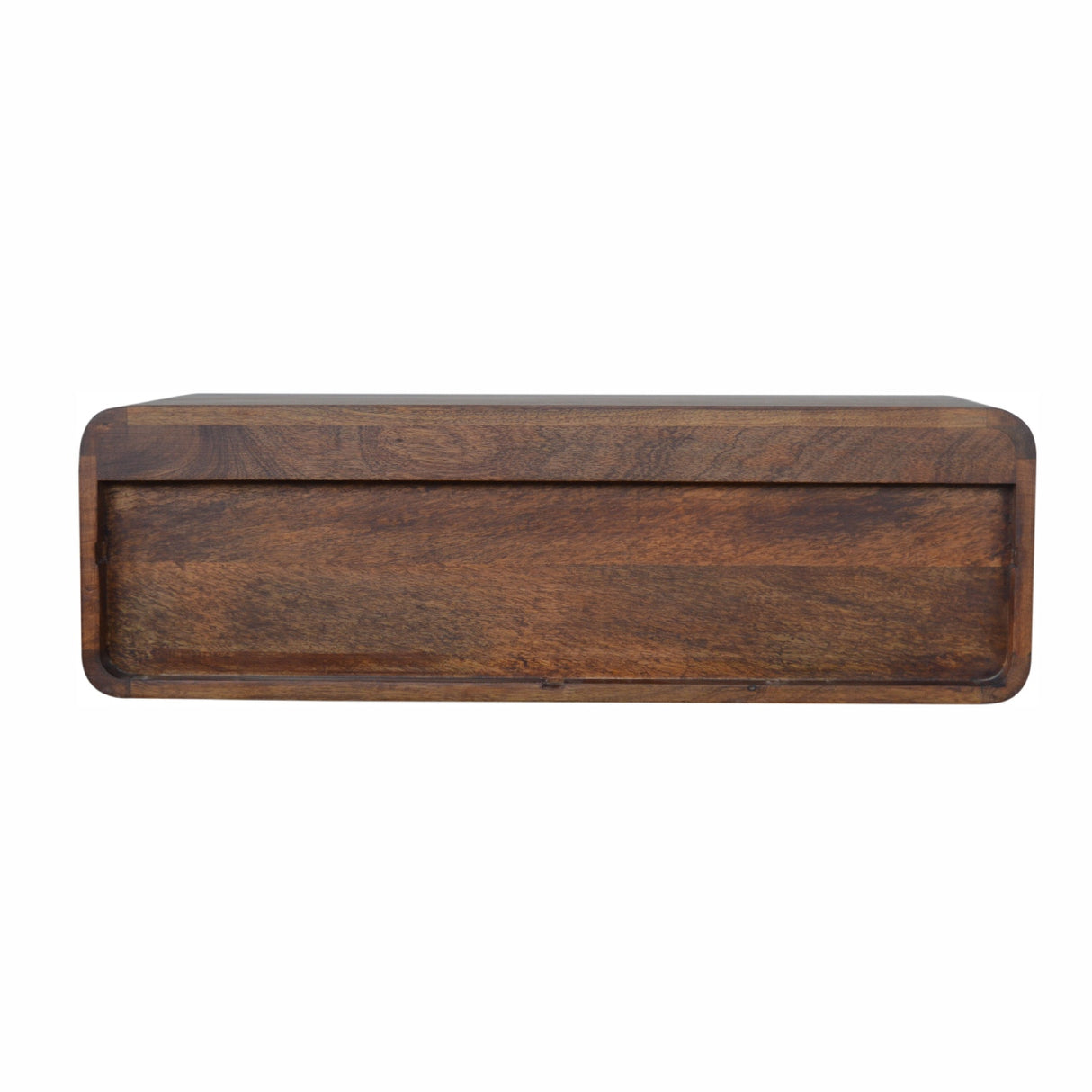 Solid Wood Floating Console, 2-Drawers, 1 Open Slot
