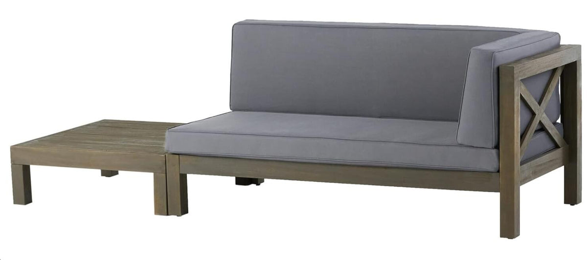 Brava X-Back Corner Bench with Coffee Table