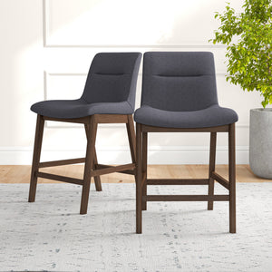 Jayden Mid-Century Modern 24" Upholstered Stool (Set of 2)