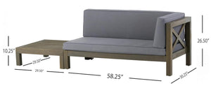 Brava X-Back Corner Bench with Coffee Table