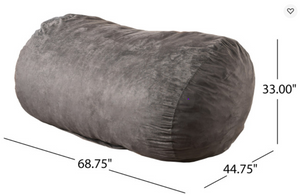 Nest 6.5 Foot Cylindrical Suede Bean Bag