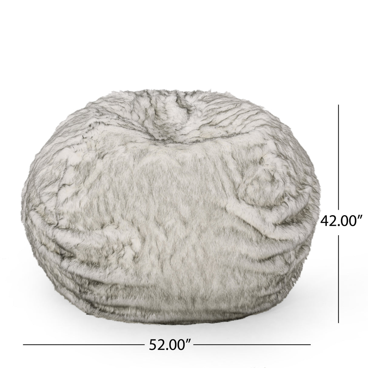 Negar 5 Foot Rounded Short Faux Fur Bean Bag