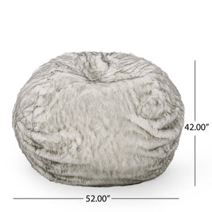 Negar 5 Foot Rounded Short Faux Fur Bean Bag