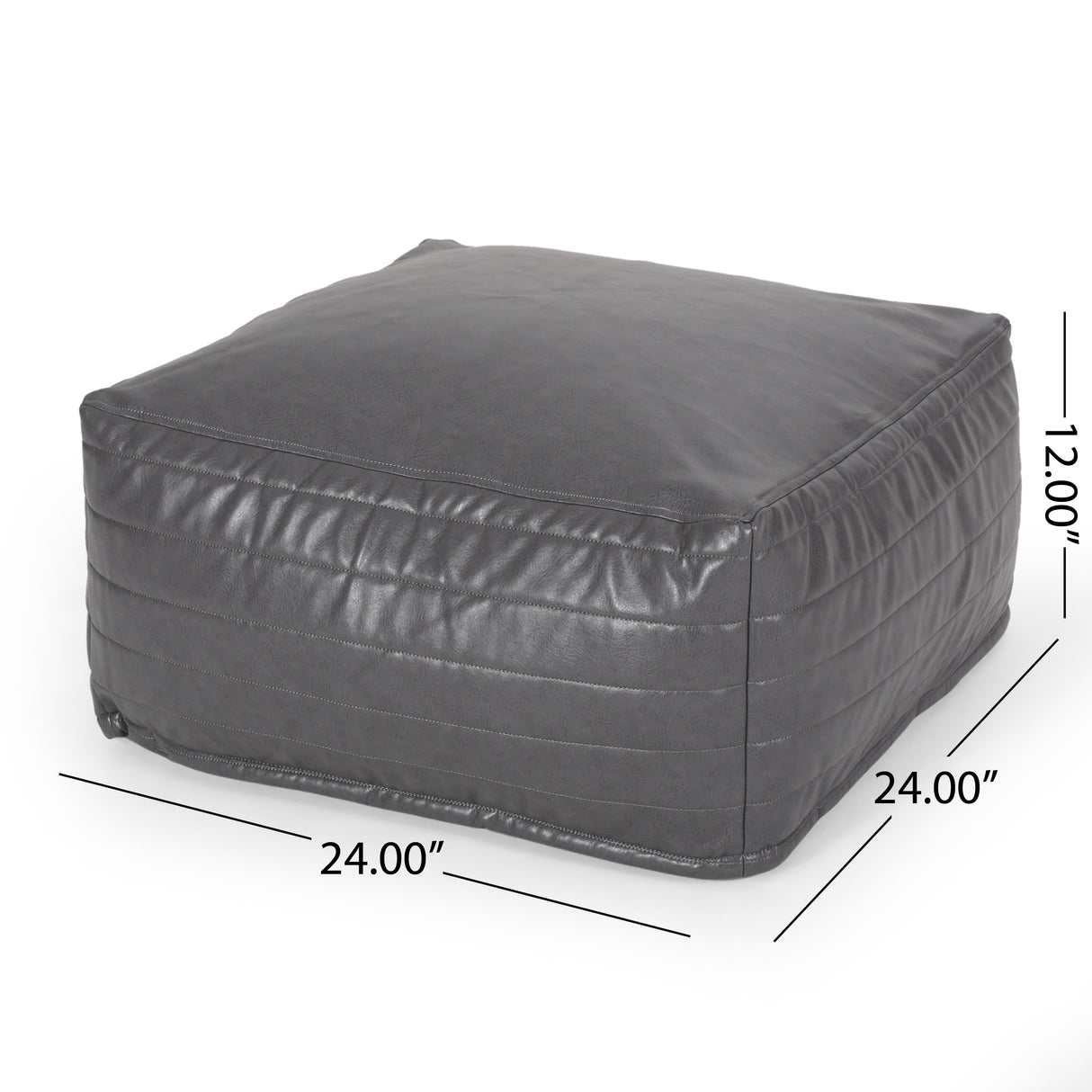 Bambo Faux Leather Rectangle Pouf