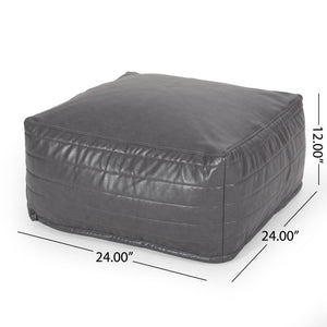 Bambo Faux Leather Rectangle Pouf