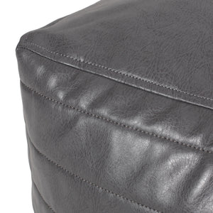 Bambo Faux Leather Rectangle Pouf