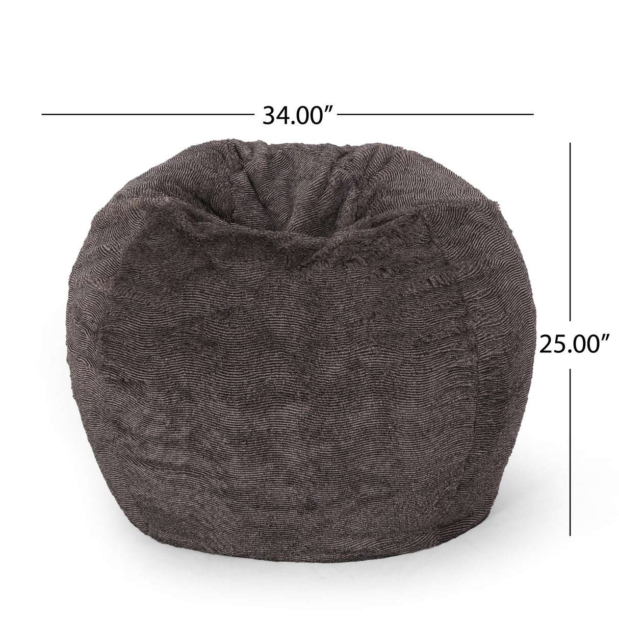 Vida 3 Foot Rounded Faux Fur Bean Bag
