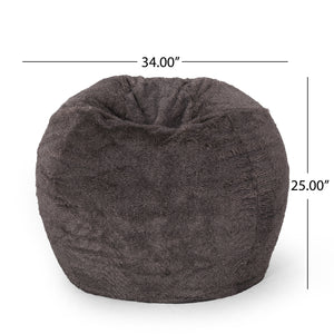 Vida 3 Foot Rounded Faux Fur Bean Bag