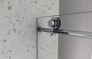4876 Brushed Nickel Frameless Shower Door with Soft Closing