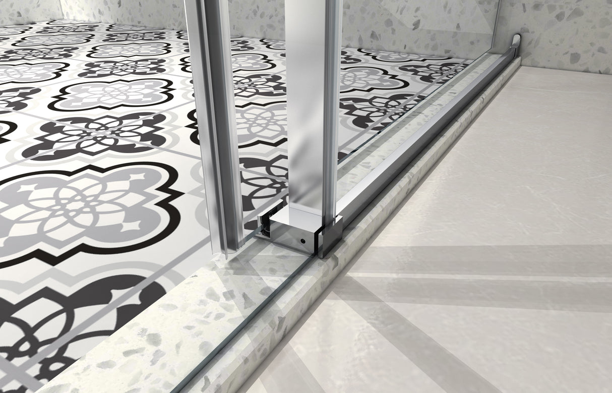4876 Brushed Nickel Frameless Shower Door with Soft Closing