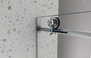 4876 Brushed Nickel Frameless Shower Door with Soft Closing
