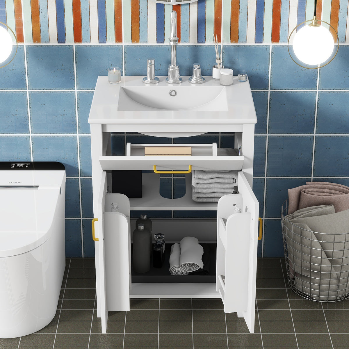 24" Bathroom Vanity Combo with Ceramic Sink